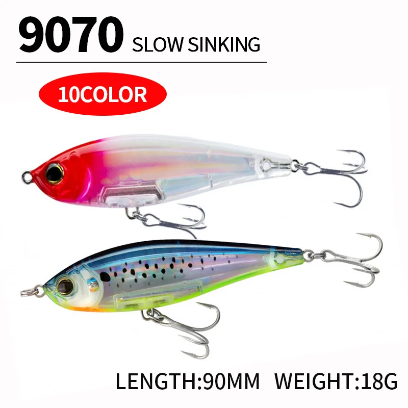 ZHUO RUN 3D INSHORE TWITCHBAIT 90mm 18g Slow Sinking Pencil Fishing Lures Saltwater Pesca Artificial Bait Twitch Fish Baits