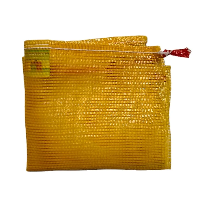 wholesale orange mesh bags with drawstring for packaging fresh fruits and vegetables plastic net bags