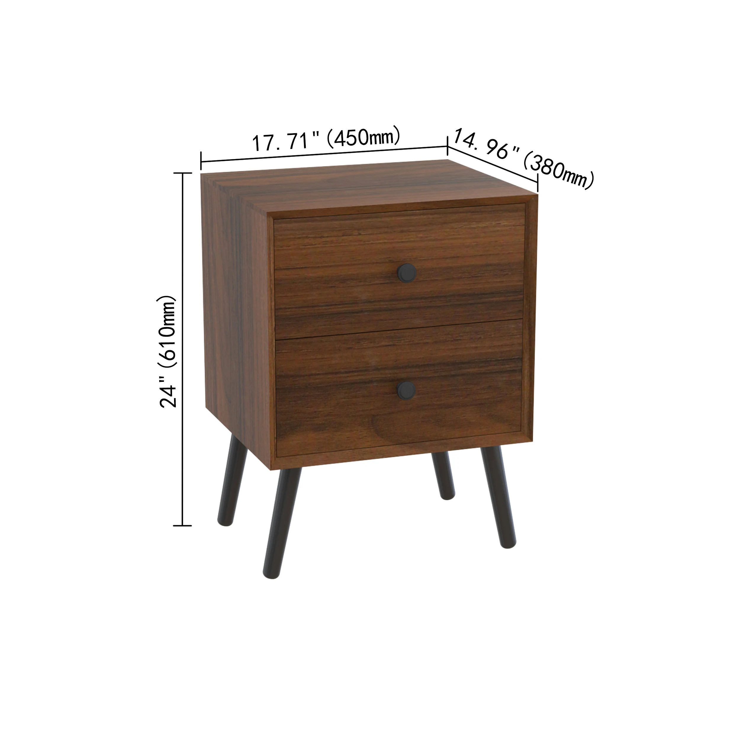 New commodity morden design minimalist style custom furniture wood black bedside table for bedroom