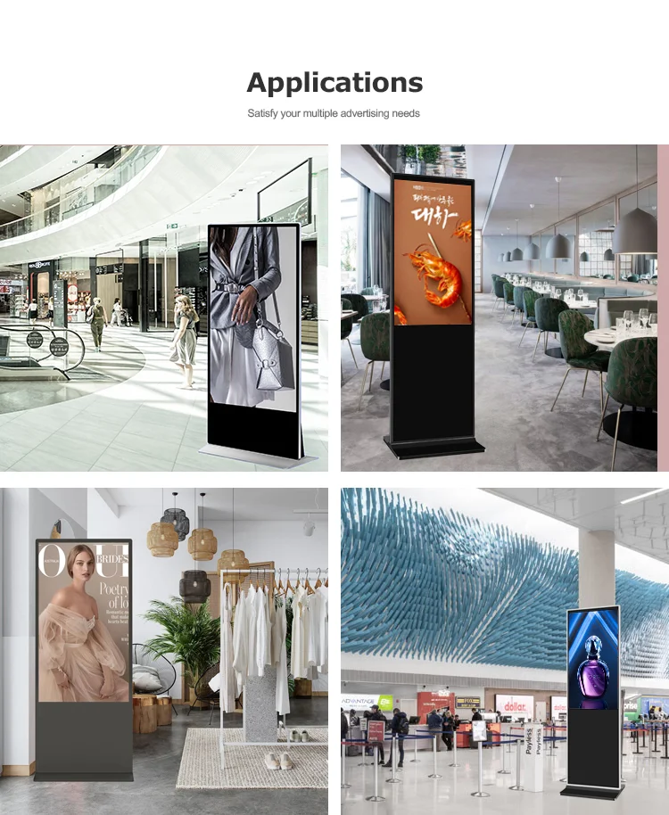 Floor Standing Vertical Interactive Digital Signage Totem LCD TV Touch Screens Kiosk Advertising Display for advertising