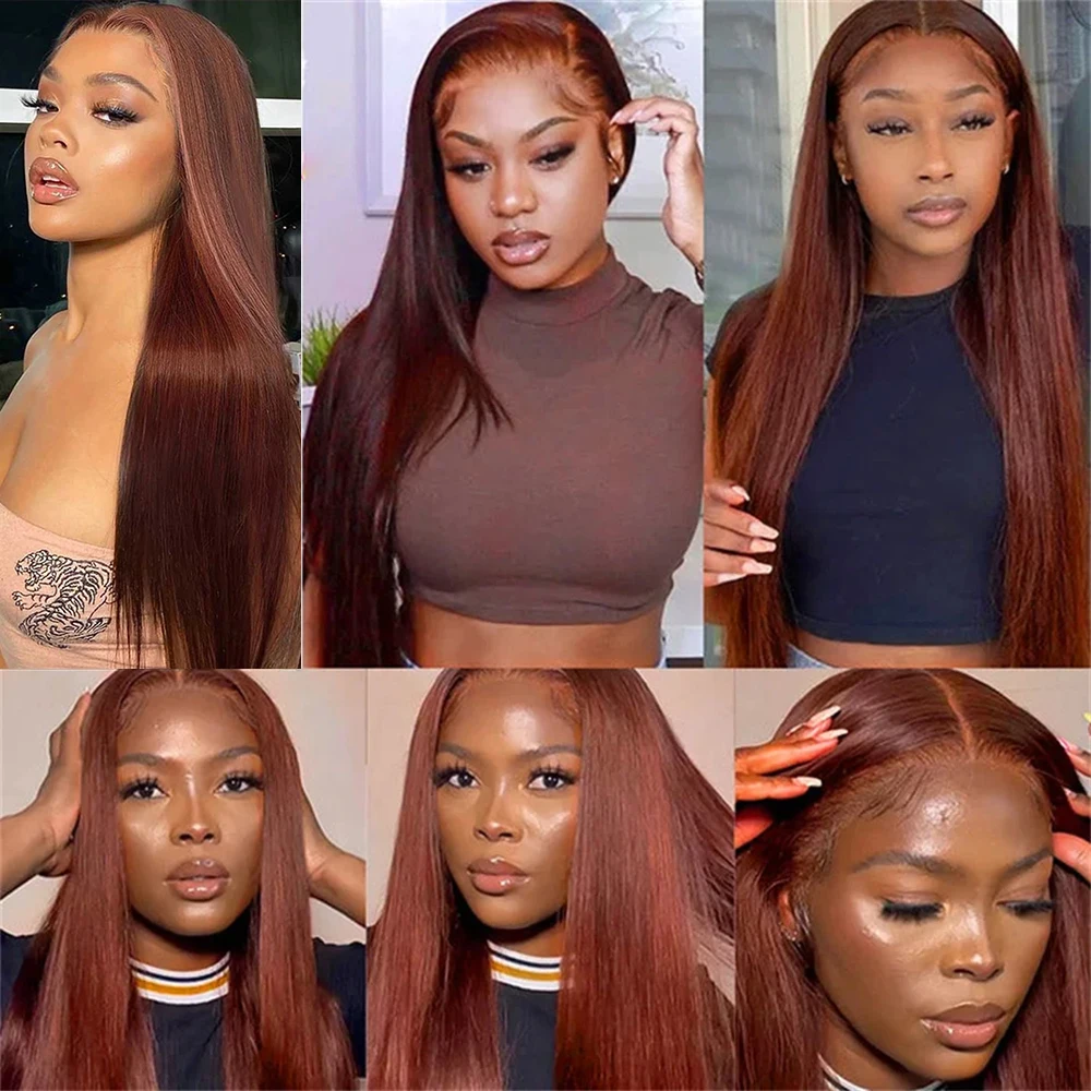 GS Remy Colored Bundles With Closure #33 Color Bundles 5x5 Red Silky Straight Human Hair Brazilian Hair Weave Bundle