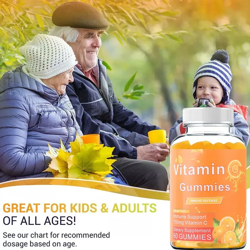 Hot Sale OEM  Beauty Brightening Lightening Skin Care Whiten Collagen  Acid Vitamin C Supplement Gummies Product