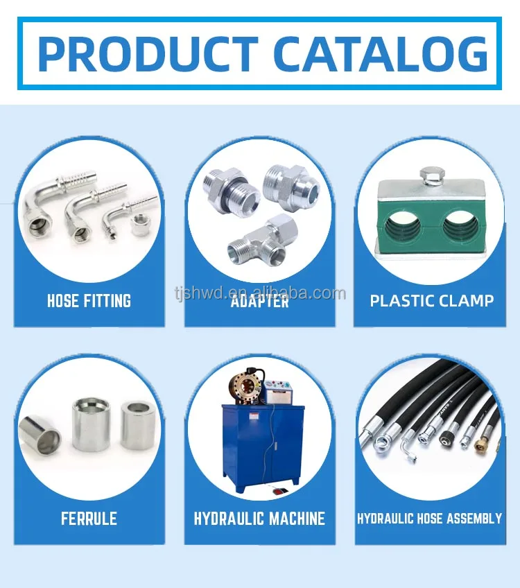 Manufacturer ss 304 316 Stainless steel hydraulic hose pipe crimp fittings and hoses