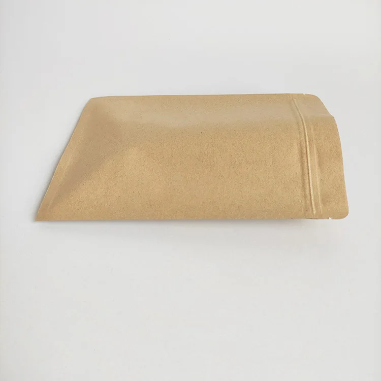 6x8cm plain small ziplock aluminum foil coated flat brown craft kraft paper bags
