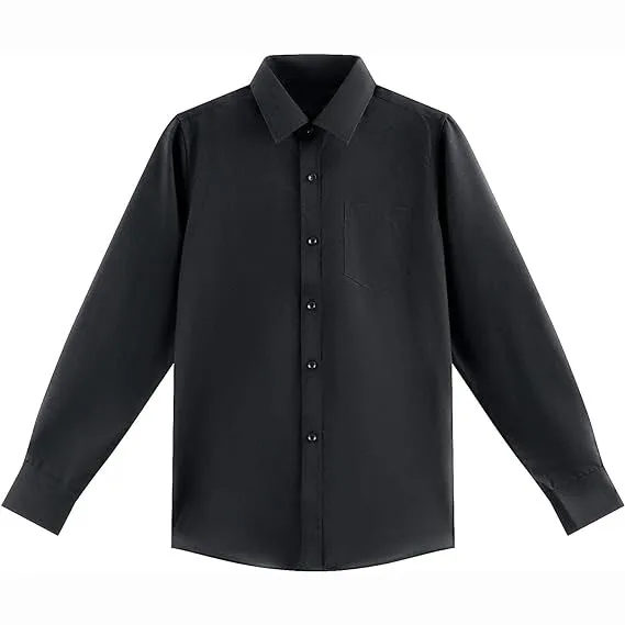 Оптовая Продажа с фабрики однотонная школьная рубашка из 100% хлопка для мальчиков Детская длинным рукавом летняя одежда Униформа на заказ