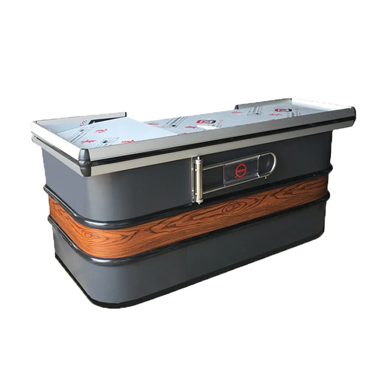 High Quality Metal Shop Store Supermarket Cashier Desk Checkout Counters For Grocery