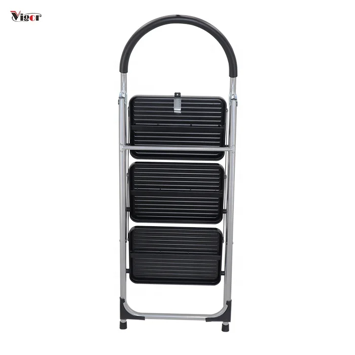 Household Portable Stainless Steel Folding  Safety Step Ladders With Handrail