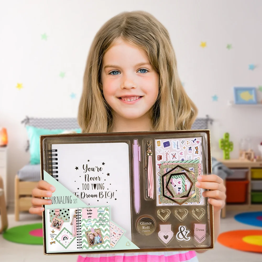 Manufacturers Printing Custom Cute Kawaii Spiral Journal Notebook Stationary Teen Girls Kids Stationery Set