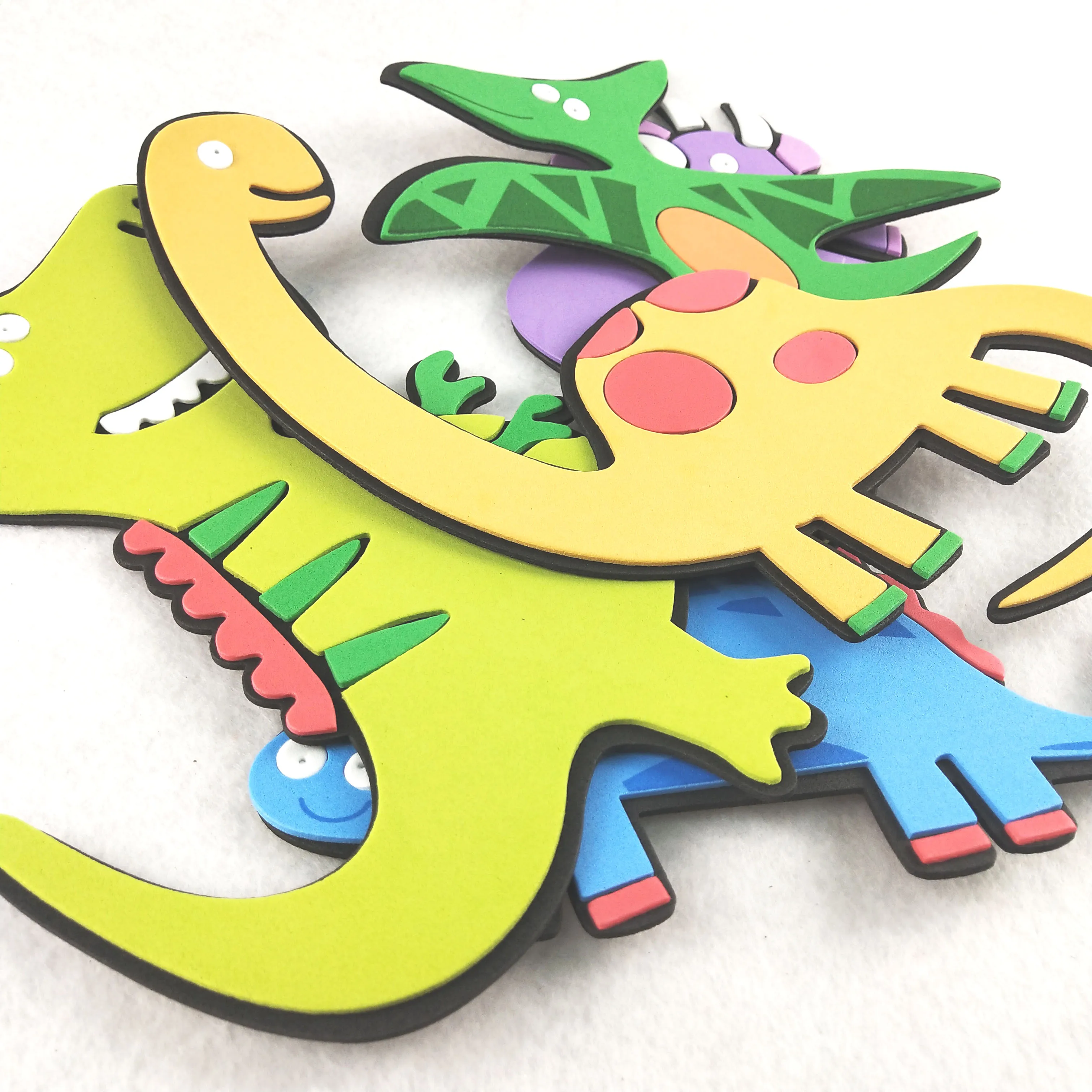 2021 new environment-friendly durable high quality EVA 3D baby room wall dinosaur sticker set Foam Wall Decoration pk5