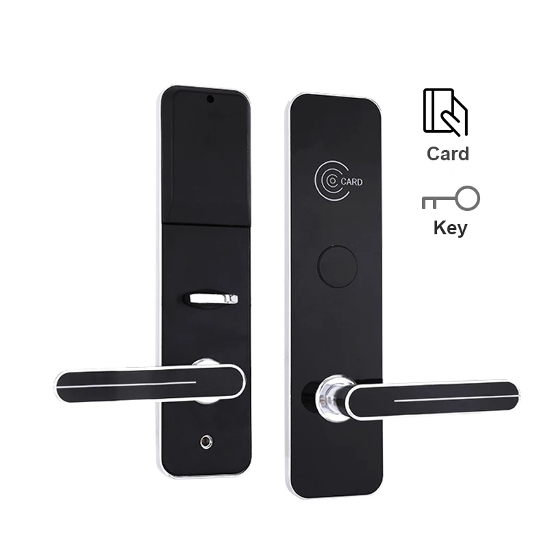 Zinc Alloy Intelligent Rfid Hotel Room Lock Smart Card Key handle Door Lock with Management Software System