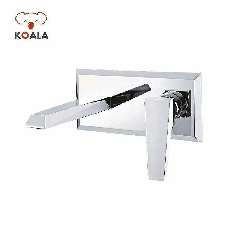 Modern Workplace Bath Tub Fitting Brass Single Handle 35mm Square Wall-mounted Water Taps Faucet