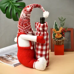 2022 new cartoon cute christmas doll bottle set popular christmas plush gnome doll wholesale