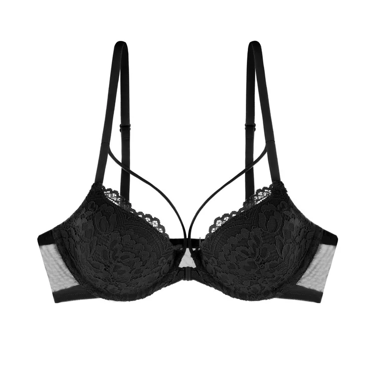 
three quarters lace floral underwire big size teen padded bra for women 