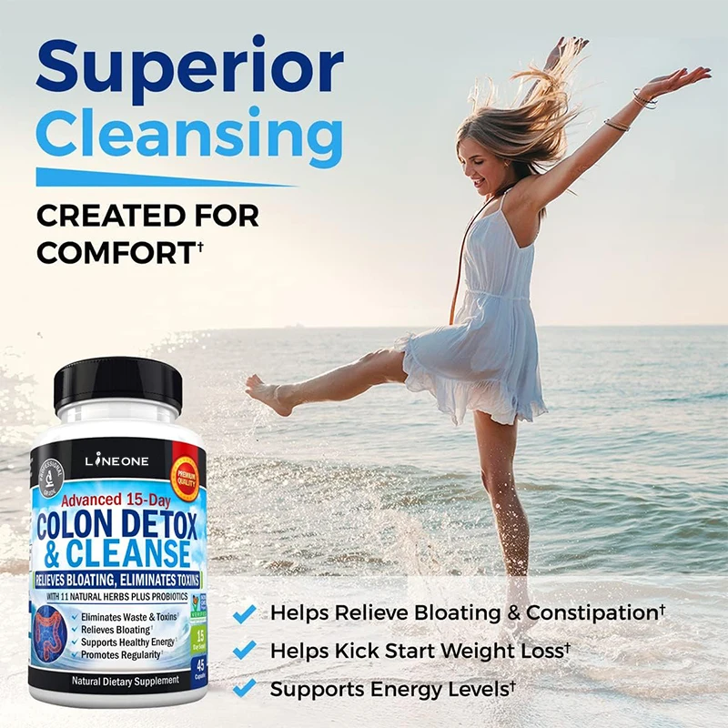 Natural OEM/ODM Colon Cleanser Detox for 15 Day  Extra-Strength Cleanse with Probiotic & Natural Laxative