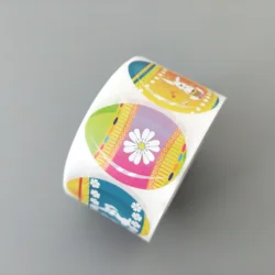 Egg shaped Roll sticker with cute rabbit for Easter gifts packaging