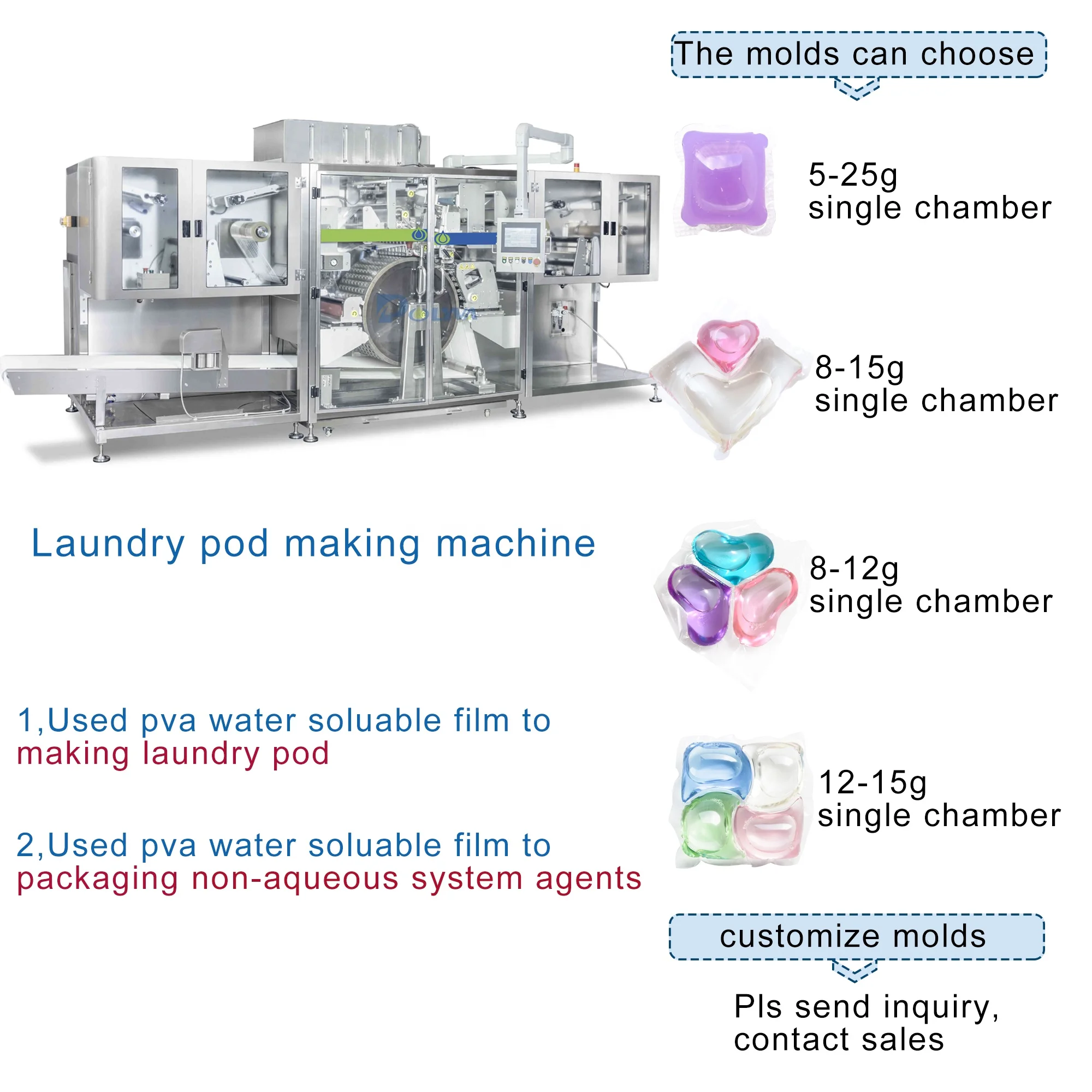 Polyva high speed powder detergent making liquid filling capsule multifunction packaging machine