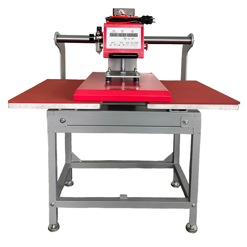 A New Design Digital Sublimation Logo Leather T shirt Heating Transfer Two Tray T Shirt Heat Press Machine