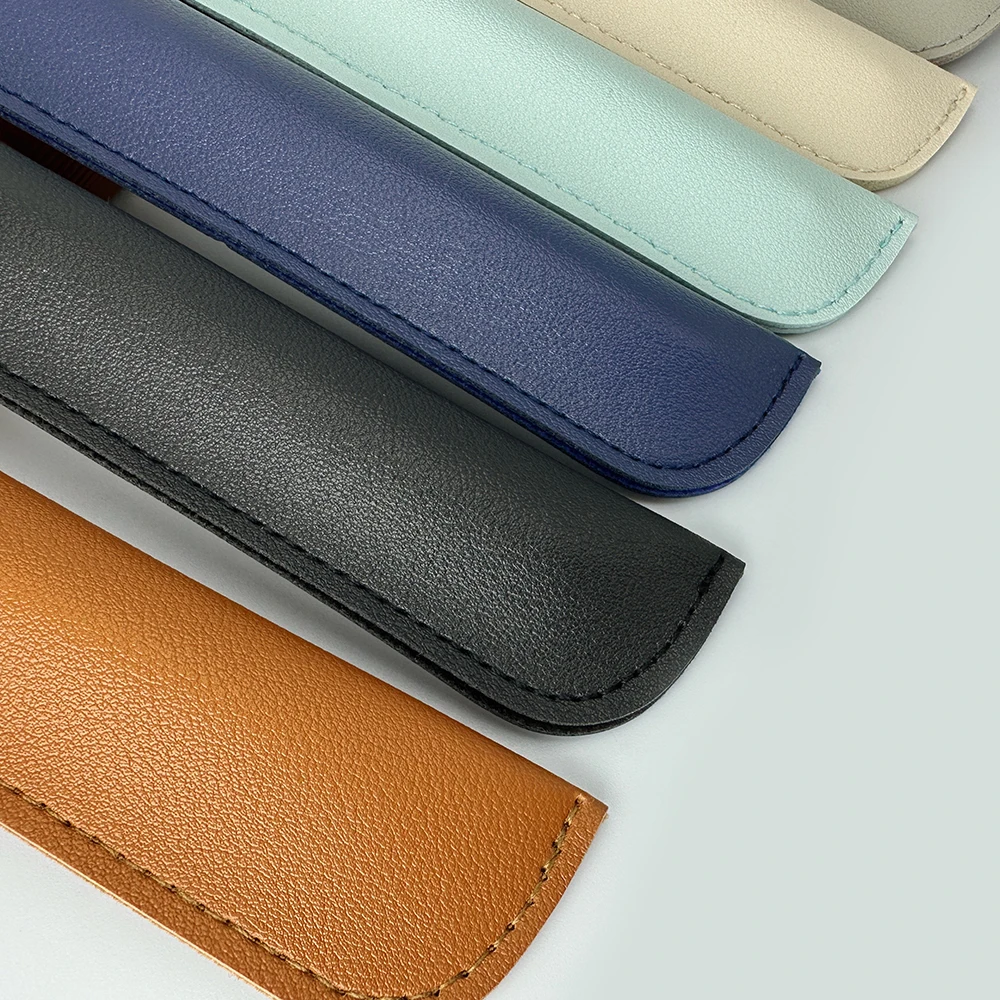 Hot Sale Macaron Color Pu Leather Pen Case Pen Cover Pen Case Can Be Hot Stamping Silk-Screen Logo