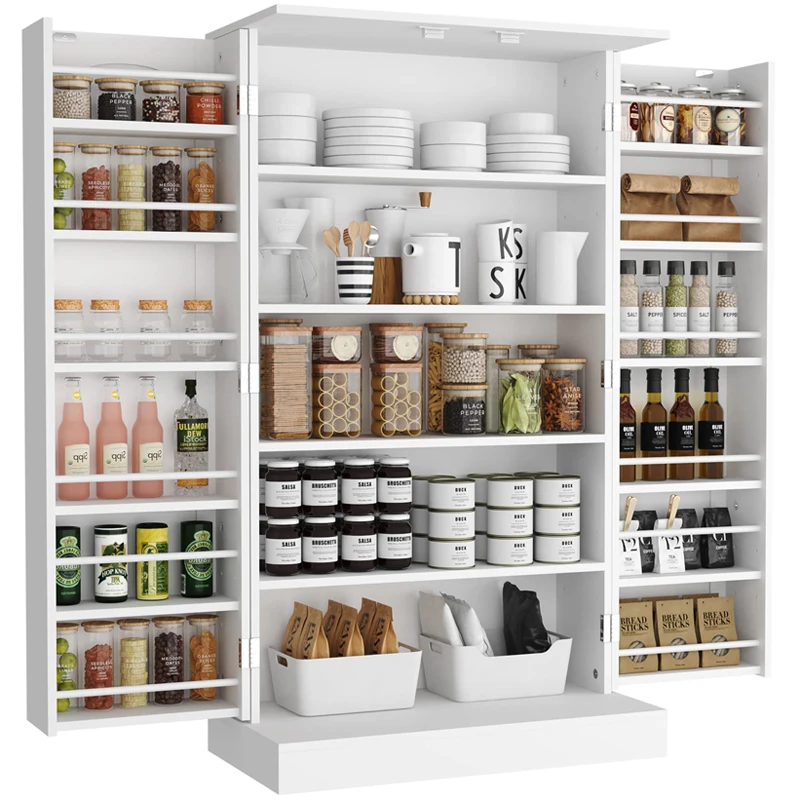 Painted Cabinet White Pantry Storage Cabinets with doors and shelves