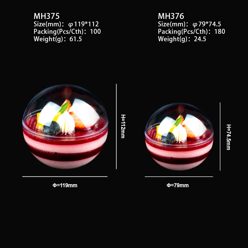 Wholesale Transparent Mousse fruit Cake Box Disposable Tiramisu dessert container ice cream cup