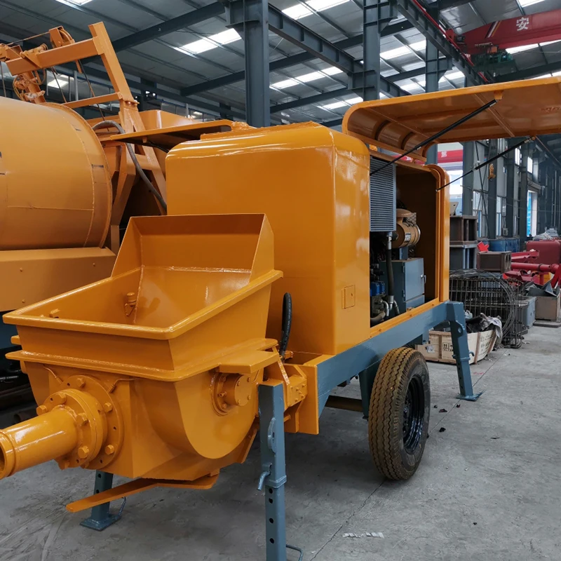 Mini Line Pump Portable Concrete Mixer Truck Cement Construction Machinery Trailer Fine Aggregate Concrete Mixer Pump