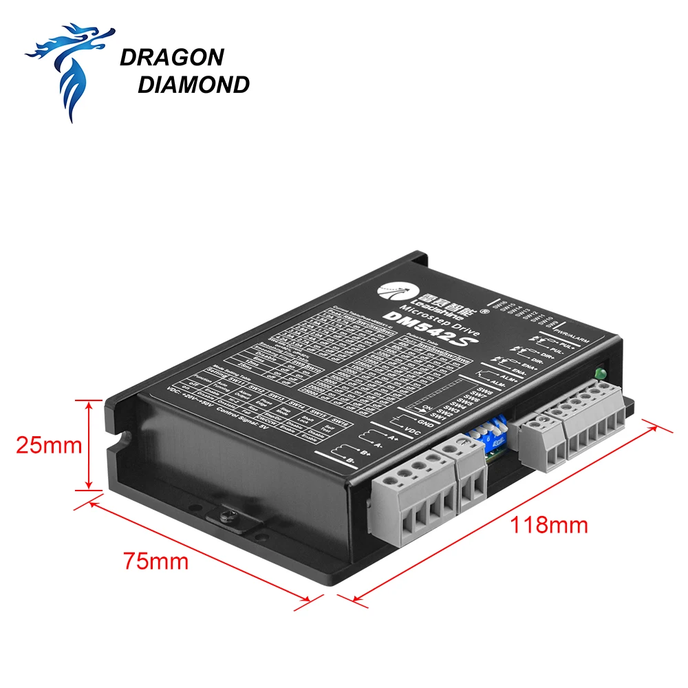 Leadshine DM542S Stepper Motor Driver For 57 86 Series 2-phase 20-50VAC 1.0-5A Digital Stepper Motor Driver