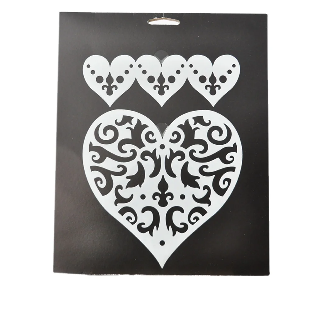 New style customized heart shaped drawing stencil