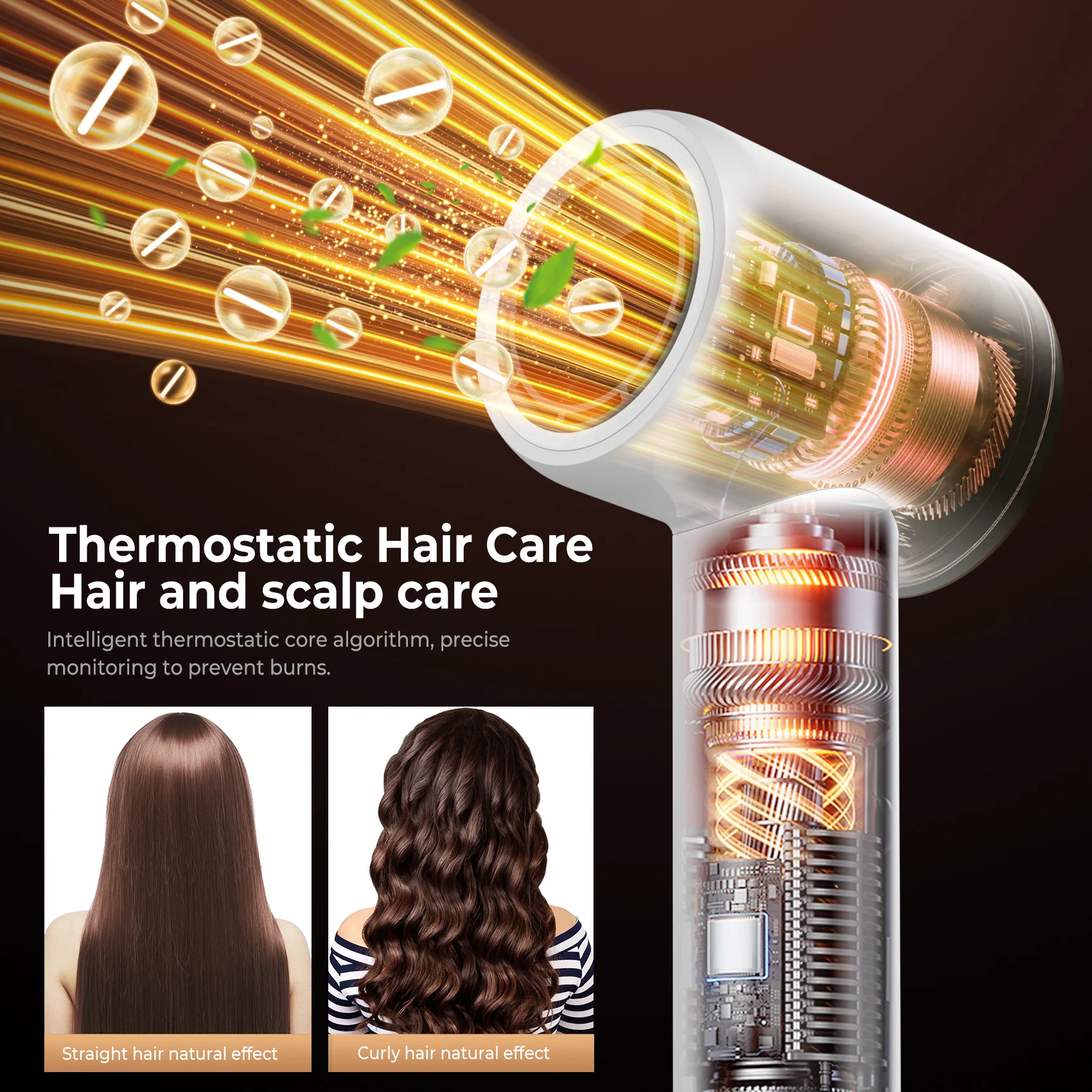 OEM Professional High Speed Blow Dryer 1600W Ionic Multifunction Hair Dryer with Magnetic Nozzle Diffuser