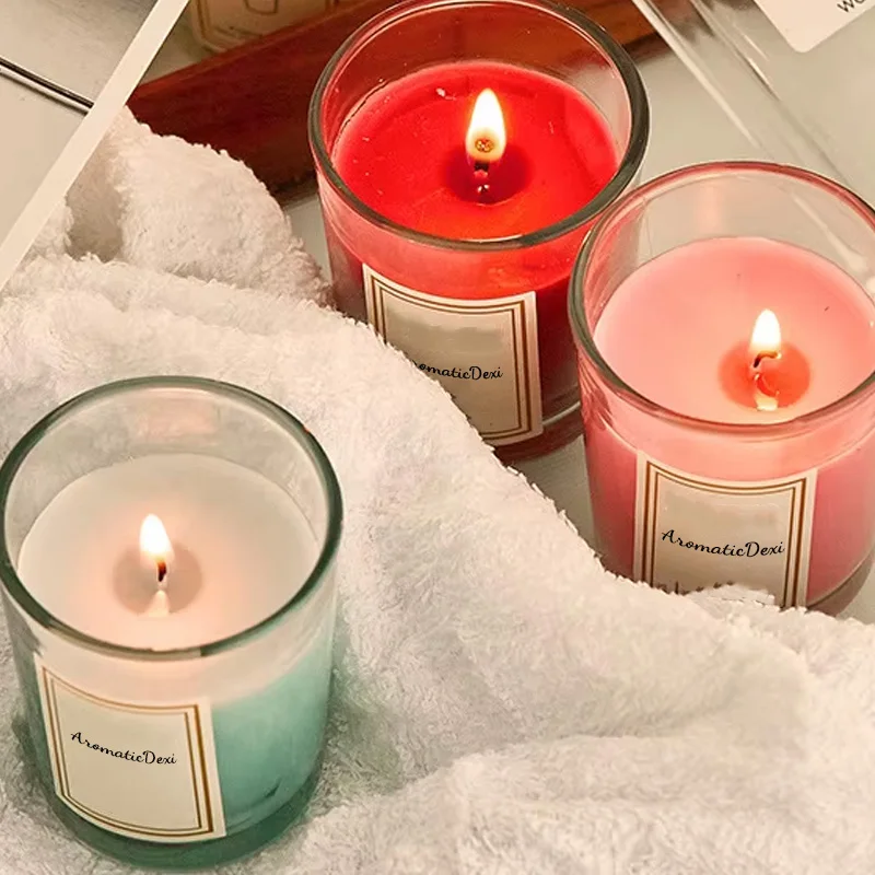 luxury custom private label scented soy wax candles with metal  lid and boxes packaging