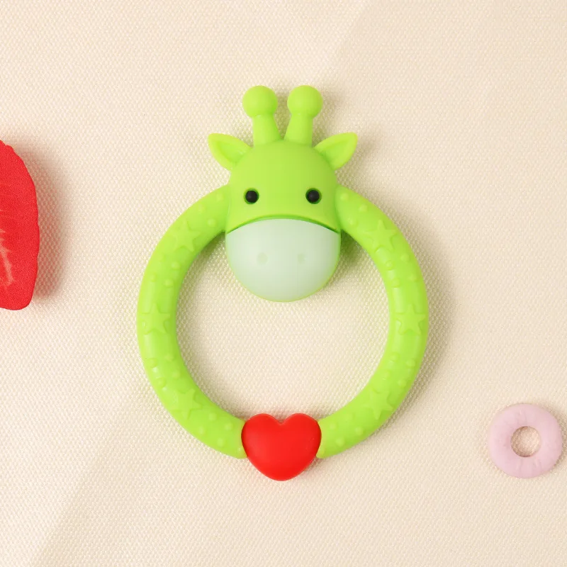100% Food Grade Silicone Food Grade Baby Silicone Teether  Decompression Bubble Happy Toy Bite Happy Circular Deer Cartoon Toy