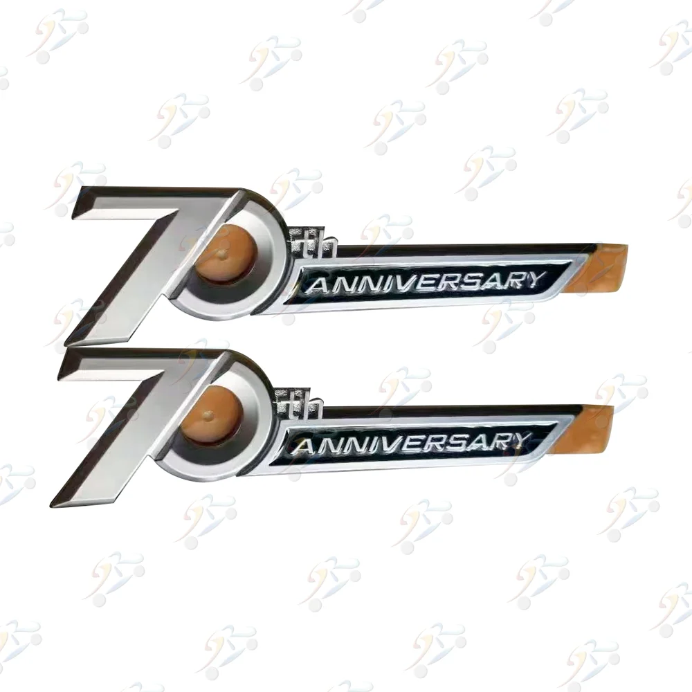3D Car The 70th anniversary Logo Emblem With Adhesive Sticker car badges auto emblem for Land Cruiser 300 LC300