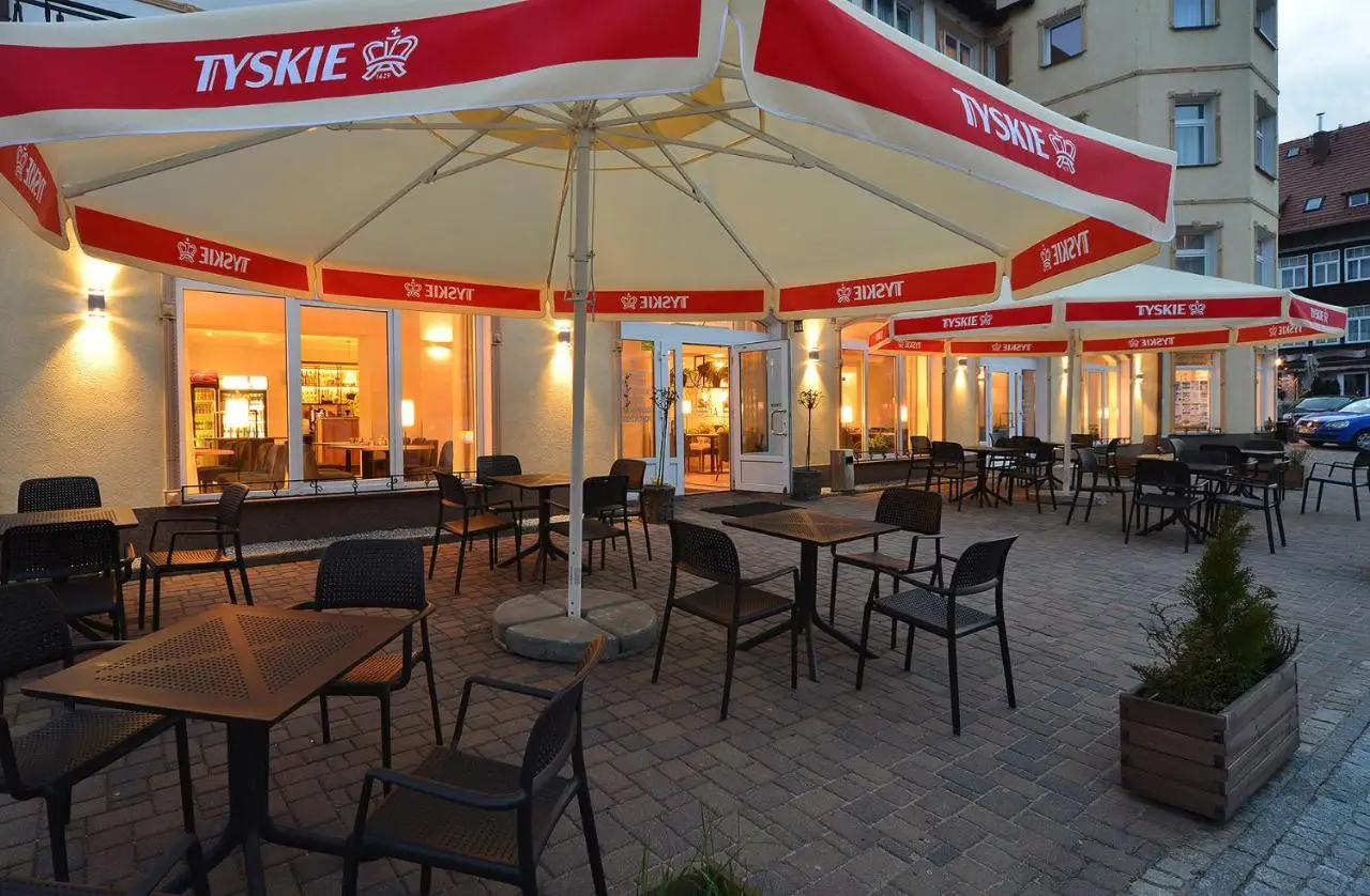 4 meters  round outdoor  TYSKIE beer brand  patio umbrella