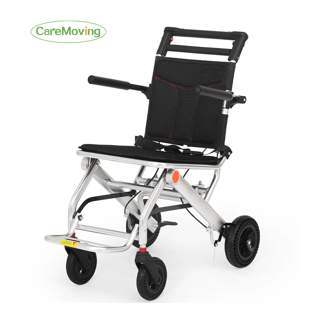 Ultralight Portable Travel Wheelchairs with Handbrake Aluminum Alloy Lightweight aircraft wheelchair