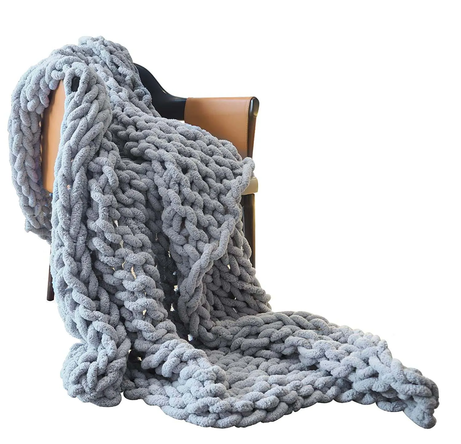 i@home large cozy decorative baby blue christmas nordic pet chunky woven blanket