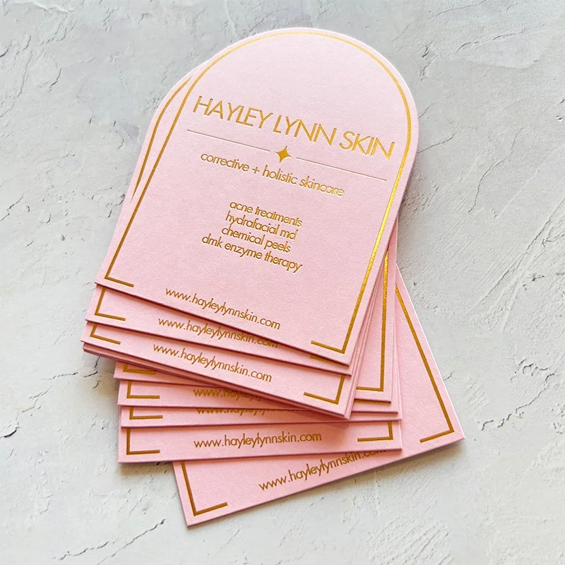 Wholesale Popular Luxury Double Side Printing Customized Thank you Card Cotton Textured Gold Foil Wedding Party Invitation Cards