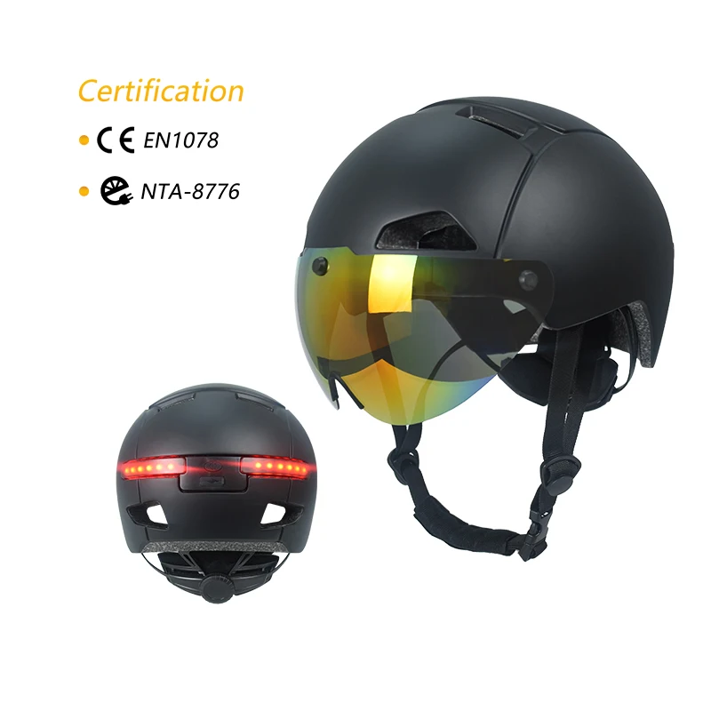 NTA-8776 certified electric bike riding helmet with rechargeable safety warning back light Casco nta8776 E-Bike Urban Helmet