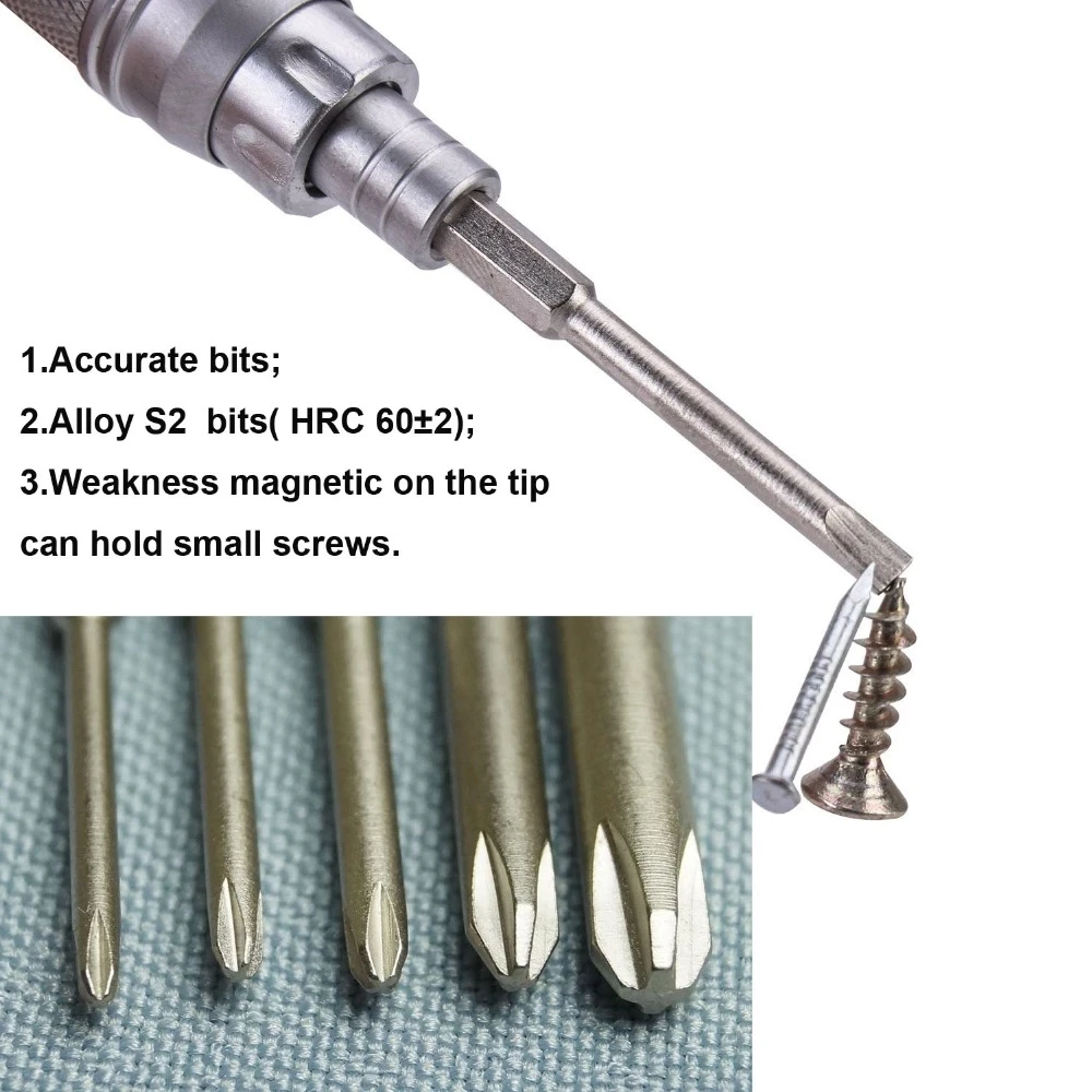 Nanch Magnetic Mini Screwdriver Set 22 in 1 with 22 Bits S2 Steel Precision Repair Tool for Phone/Computer/Electronics/Laptops
