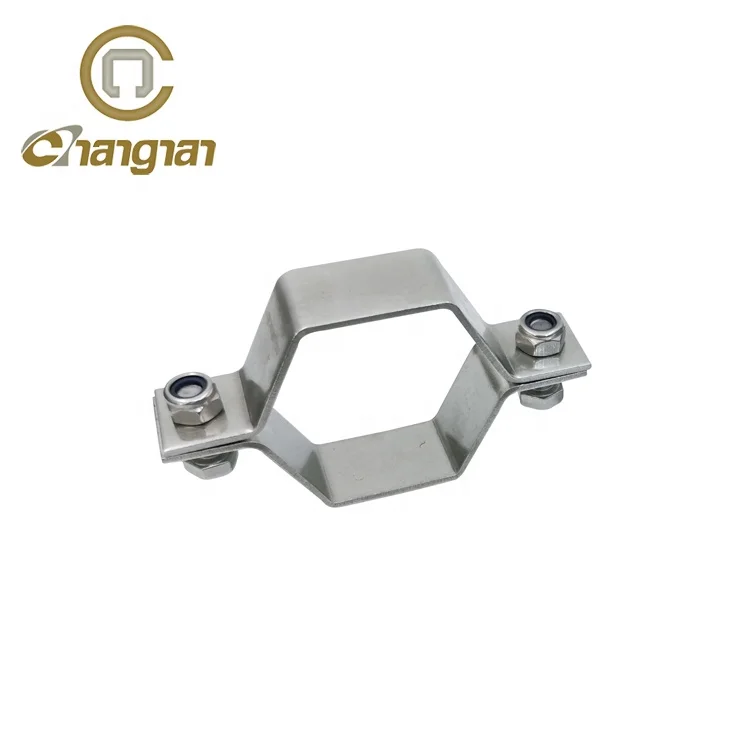 Widely used hexagon 304 stainless steel pipe hanger without support