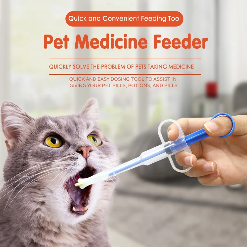 Pet Medicine Syringe Tablet Pill Gun Pill Push Dispenser Medicine Water Milk Syringe Dog Cat Puppy Feeder Kit