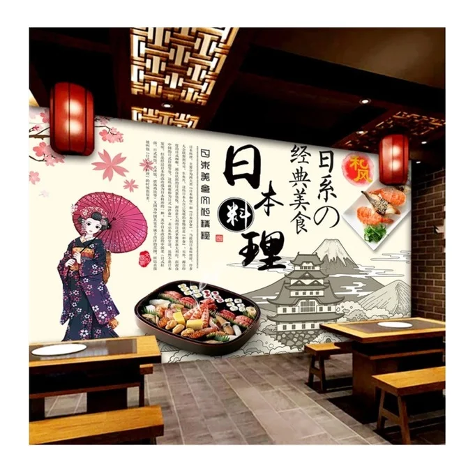 printing mural wallpaper 3d for decorative restaurant