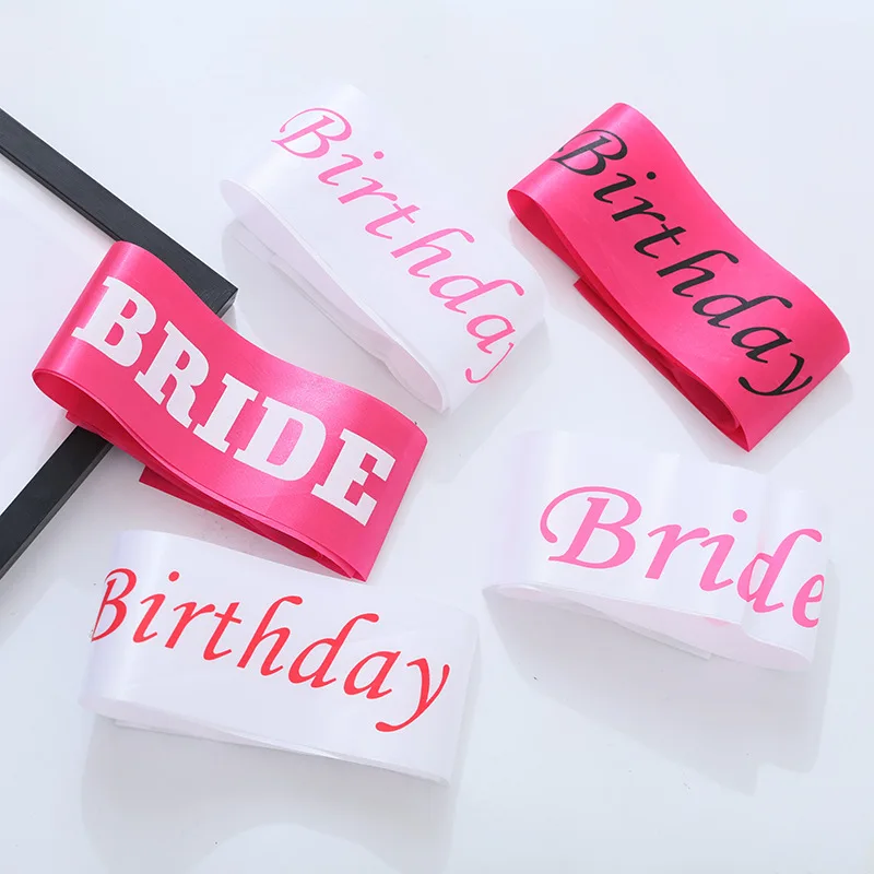 High Quality Bachelorette Party Satin Ribbon Pageant Sashes Wedding Supplies