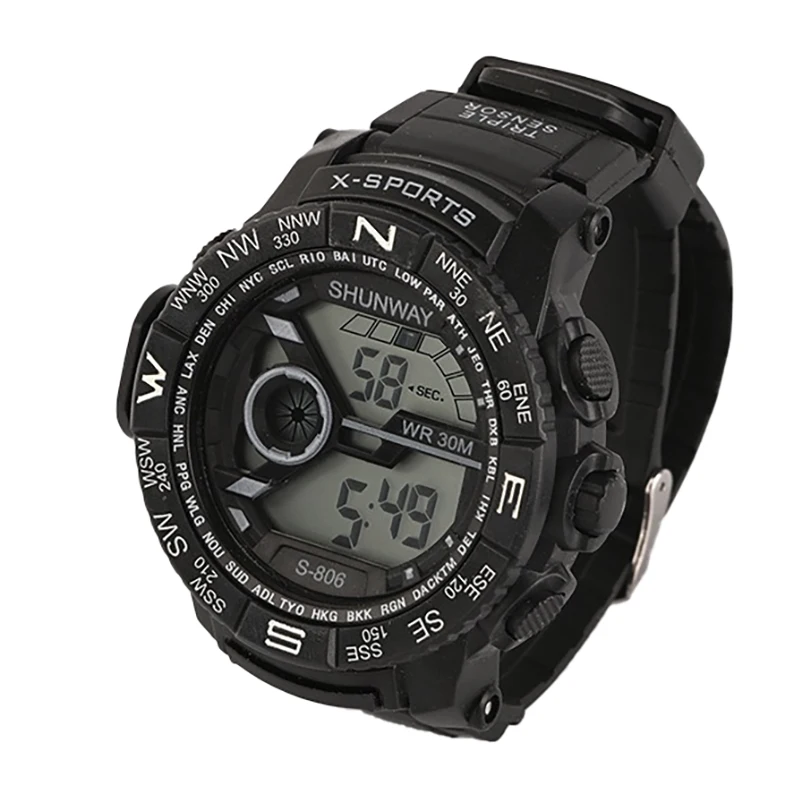 SHUNWAY S806 Innovation design fashion sports digital wrist watches for men luxury digital watches