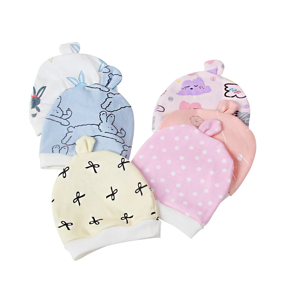
Baby cartoon hat for newborn baby 0-3 months spring and autumn winter pure cotton cover first hatt 