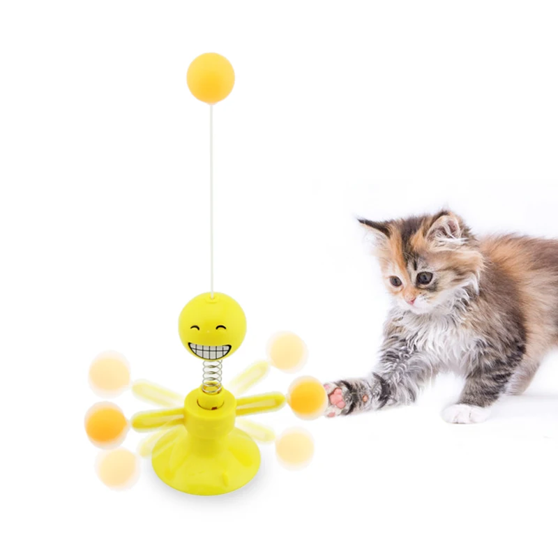 2020New style Spring Whirling Cat toy Cat Turntable Cat Teaser  Pet Toy in Stock