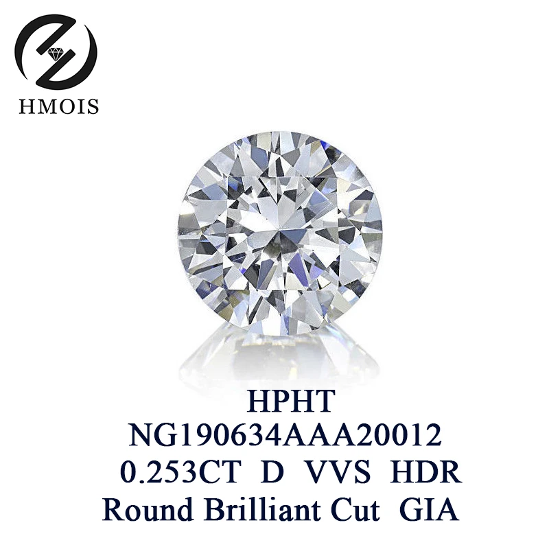 HMOIS jewelry 0.25ct-0.65ct оптовая продажа лабораторные искусственные бриллианты HPHT синтетические свободные D цвета Круглые