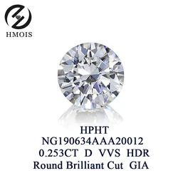 HMOIS jewelry 0.25ct-0.65ct wholesale lab created VVS diamond HPHT synthetic loose D color round brilliant lab grown diamond