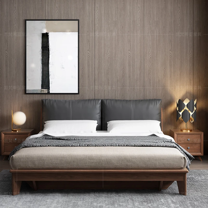 Solid Wood Bed 1.8m 1.5m Modern Simple Wedding Bed Soft Air Pressure Storage High Box Storage Bed