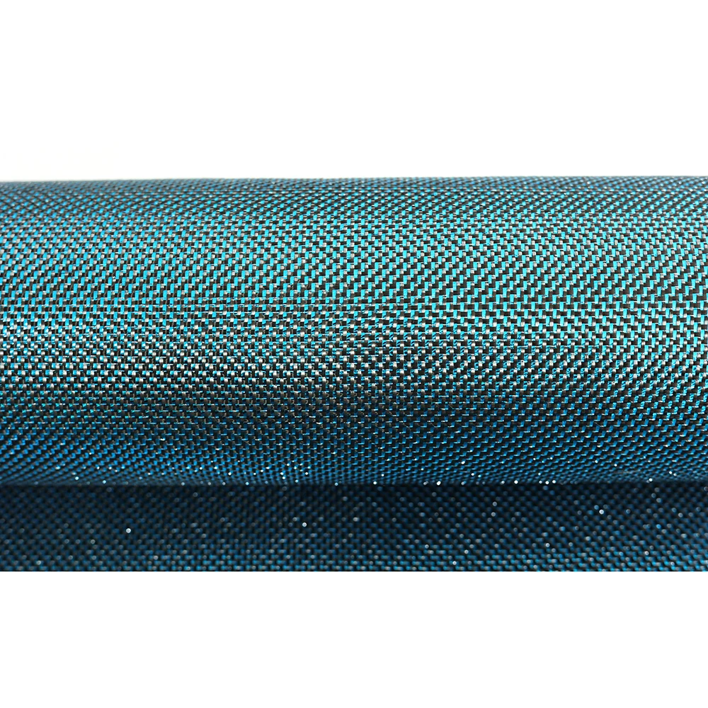 blue twill carbon aramid hybrid fabric fiber cloth