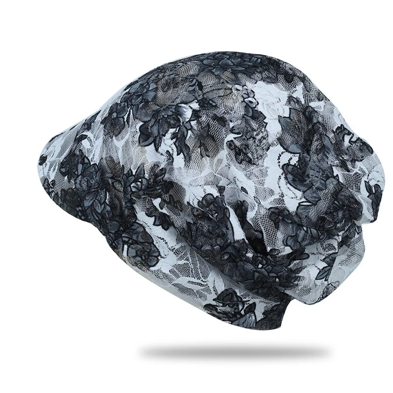 HZM-24293 Women Turban Hat Female Skull Beanies Chemo hat Girls Elegant Slouchy Flower hats