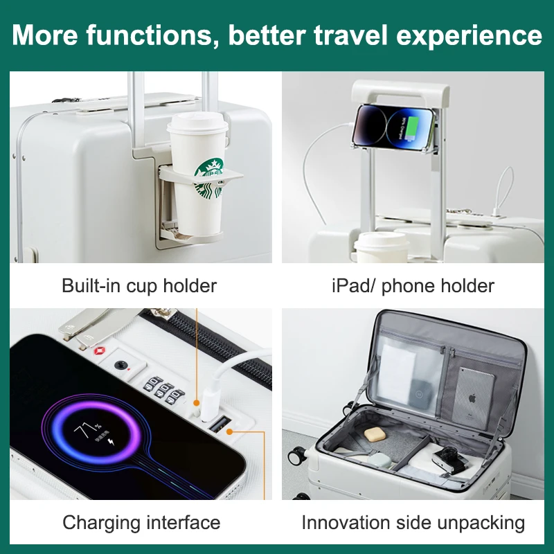 Hanke New Arrival Carry on Luggage Vintage Travel Hard case Smart Trolley Luggage Travel Bag Set